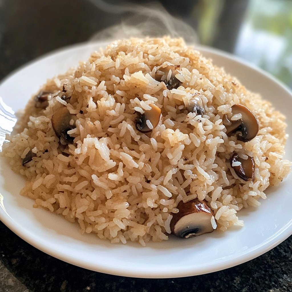 One Pot Soy Sauce Mushroom Rice