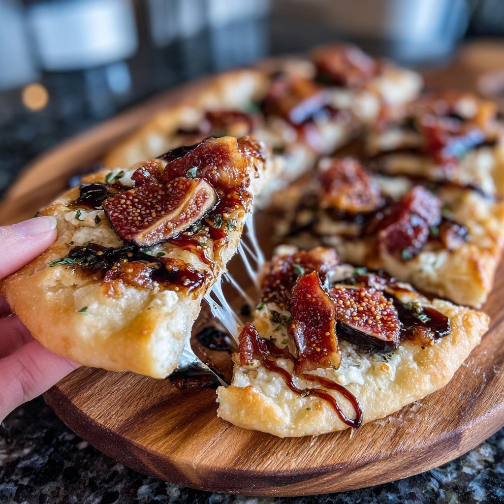 Roasted Fig Flatbread with Balsamic Drizzle