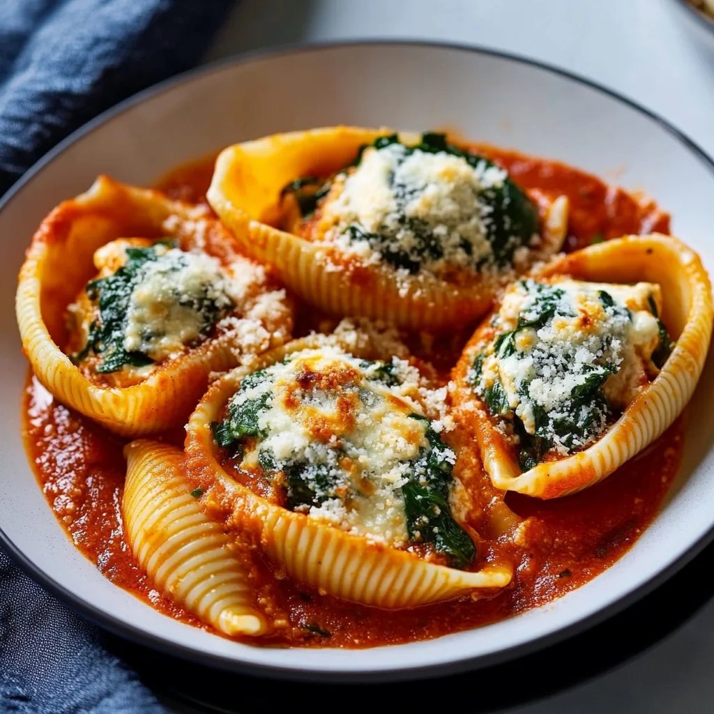 Easy Spinach and Ricotta Stuffed Shells