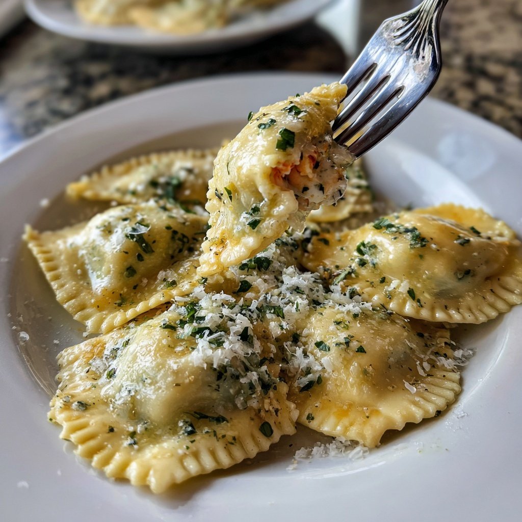 Lobster Ravioli with Champagne Butter