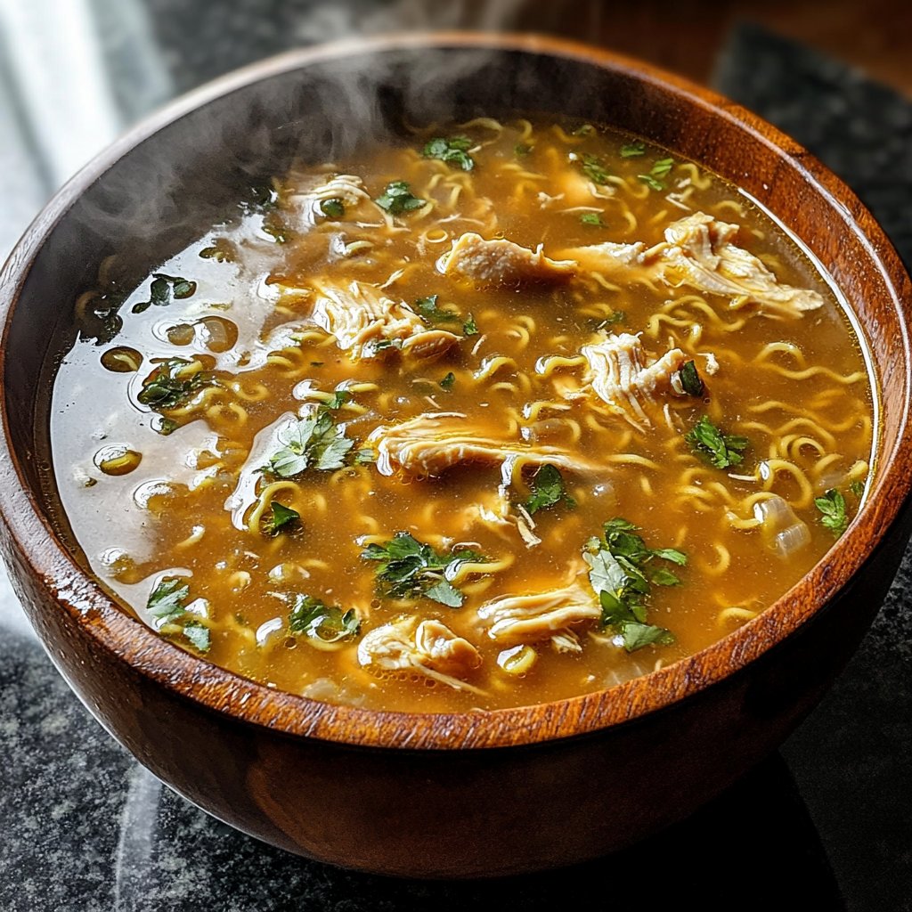 Set-It-and-Forget-It Slow Cooker Chicken Ramen-Inspired Soup