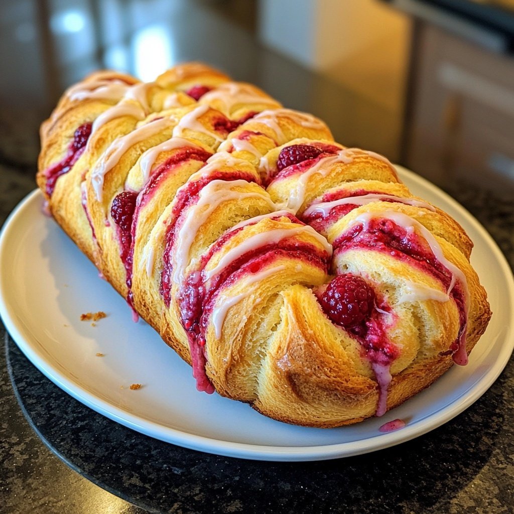 Raspberry Swirl Brioche Loaf Recipe for Breakfast or Dessert