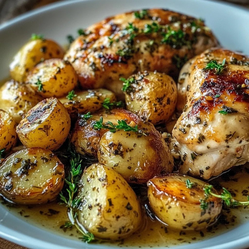 Easy Garlic Parmesan Crockpot Chicken & Potatoes