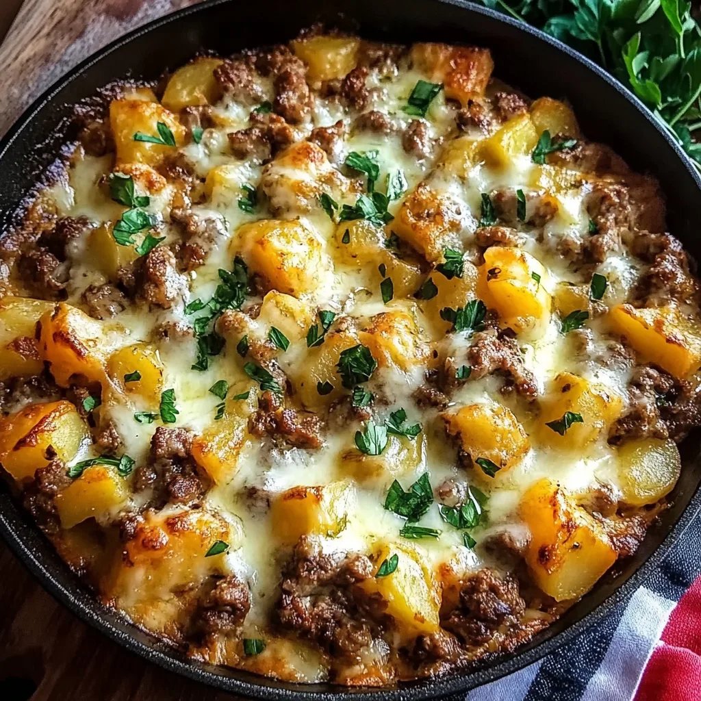 One-Pan Cheesy Meat & Potato Skillet